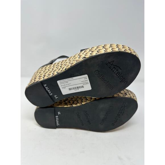 Antelope Sundance NEW Black Grayson Strap Wedges size 37 or US size 6.5 - Picture 6 of 7
